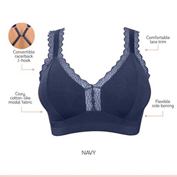 PARFAIT Dalis Racerback Bralette Navy 34FF - Picture 3 of 10